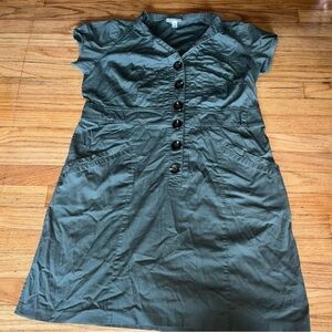 Plus size dress barn button down dress in army green